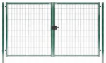 Vorota_raspashnye_RAL_6005_zelenyj_GL_Medium_s_zamkom